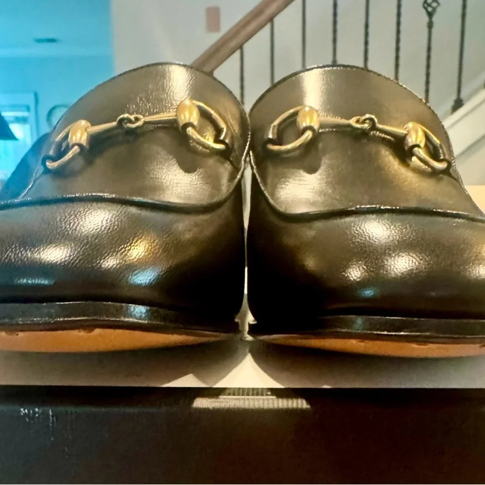 NIB Gucci Horsebit loader in Black Leather w/ Gold Horsebits Size 10.5 - Picture 8 of 15
